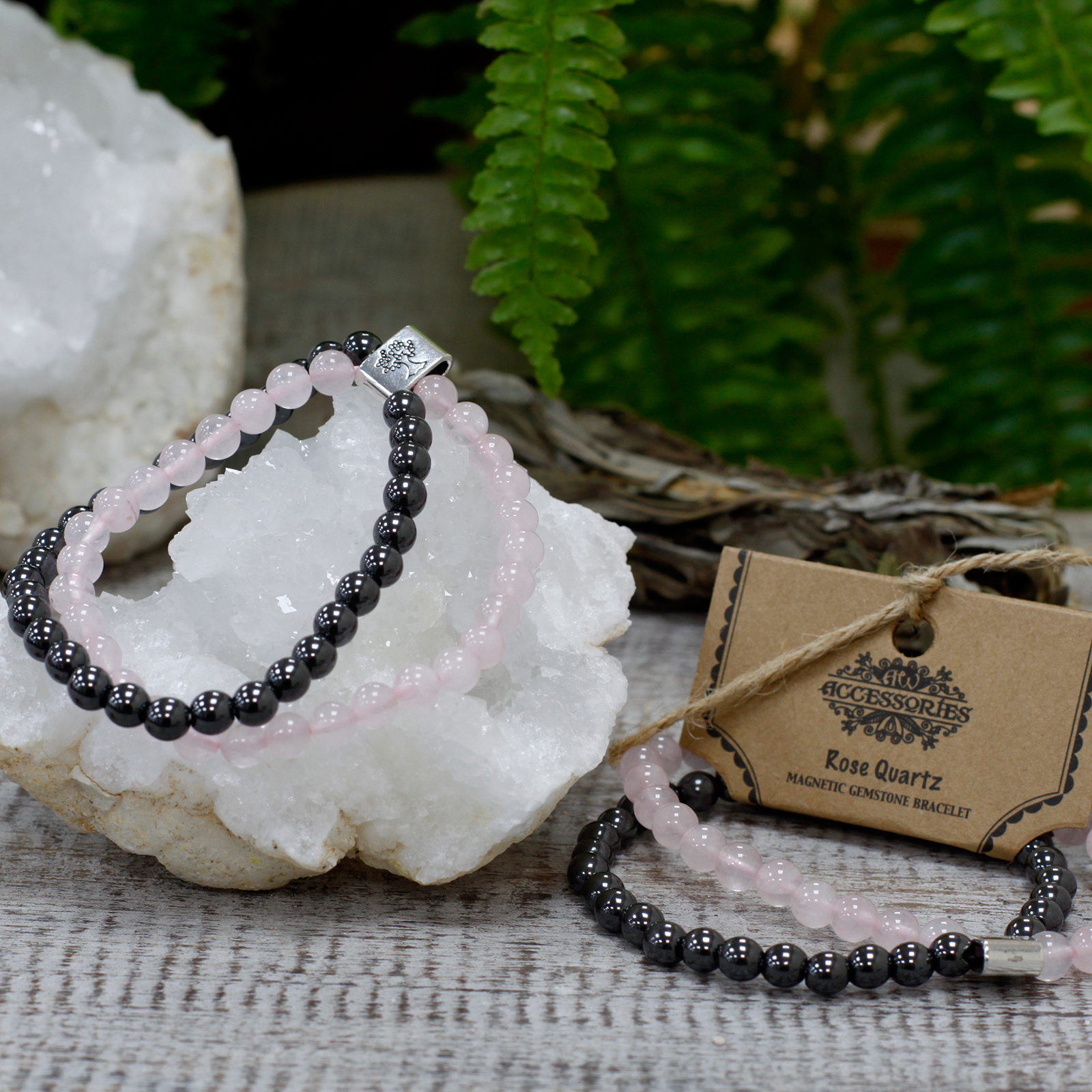 Rose Quartz Magnetic Gemstone Bracelet -