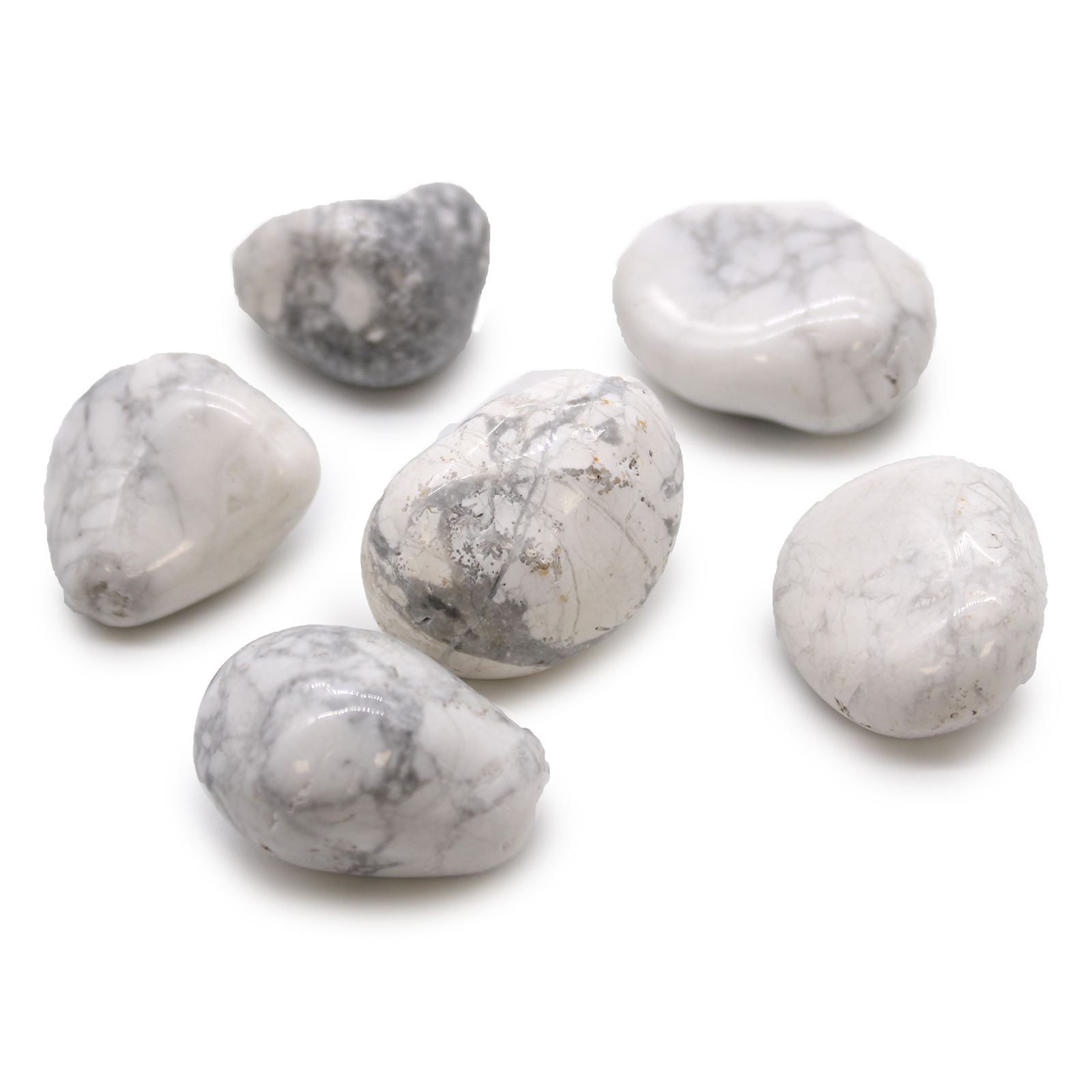 Large Tumble Stones - White Howlite - Magnesite