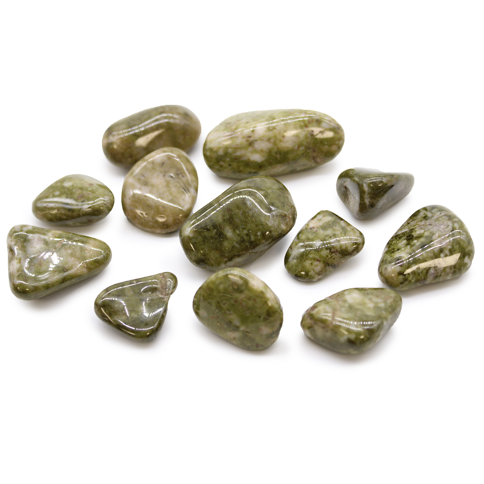 Medium Tumble Stones - Epidote Snowflake