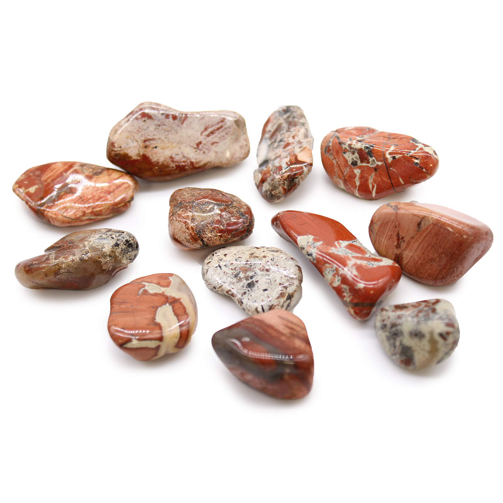 Medium Tumble Stones - Light Jasper - Brecciated