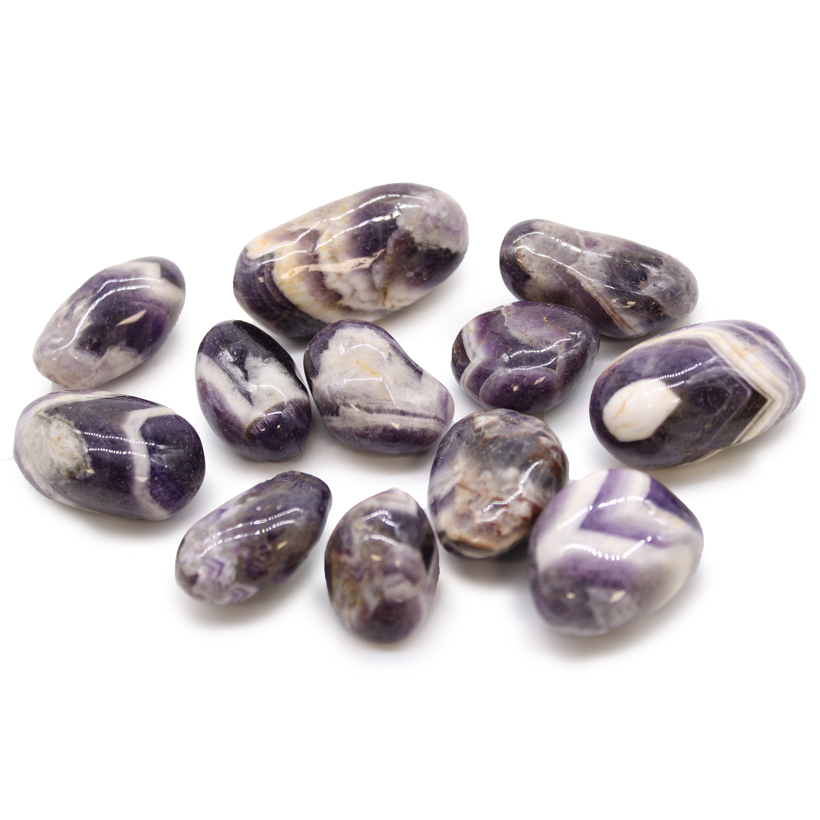 Medium Tumble Stones - Amethyst - Chevron