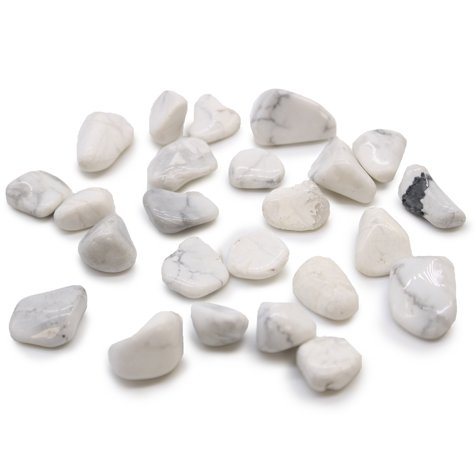 Small Tumble Stones - White Howlite - Magnesite