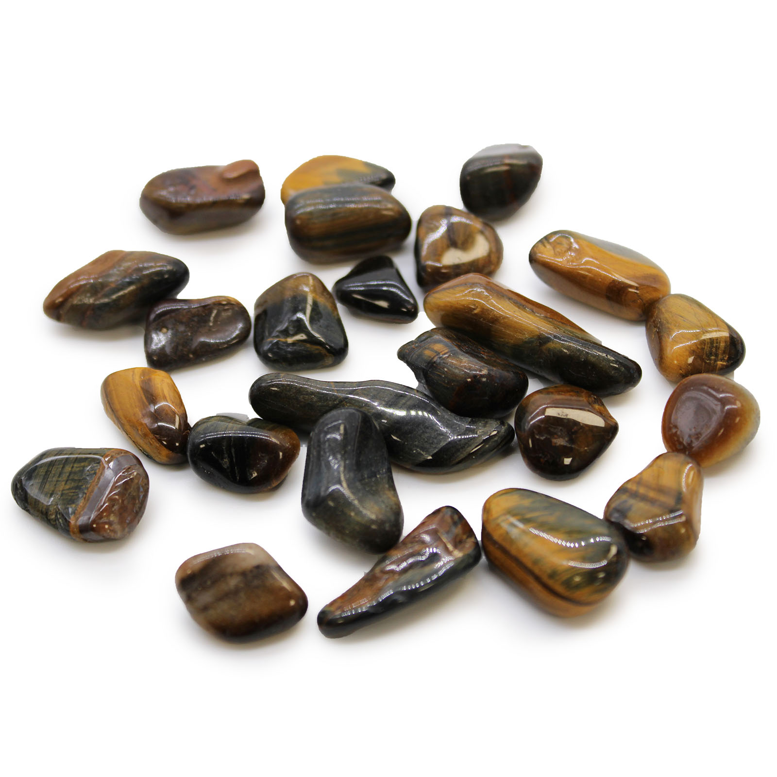 Small Tumble Stones - Tigers Eye - Varigated
