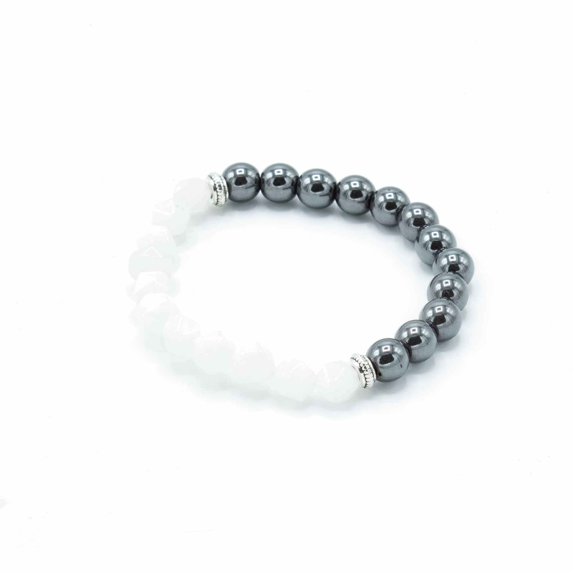Rock Quartz Faceted Gemstone Bracelet - Magnetic