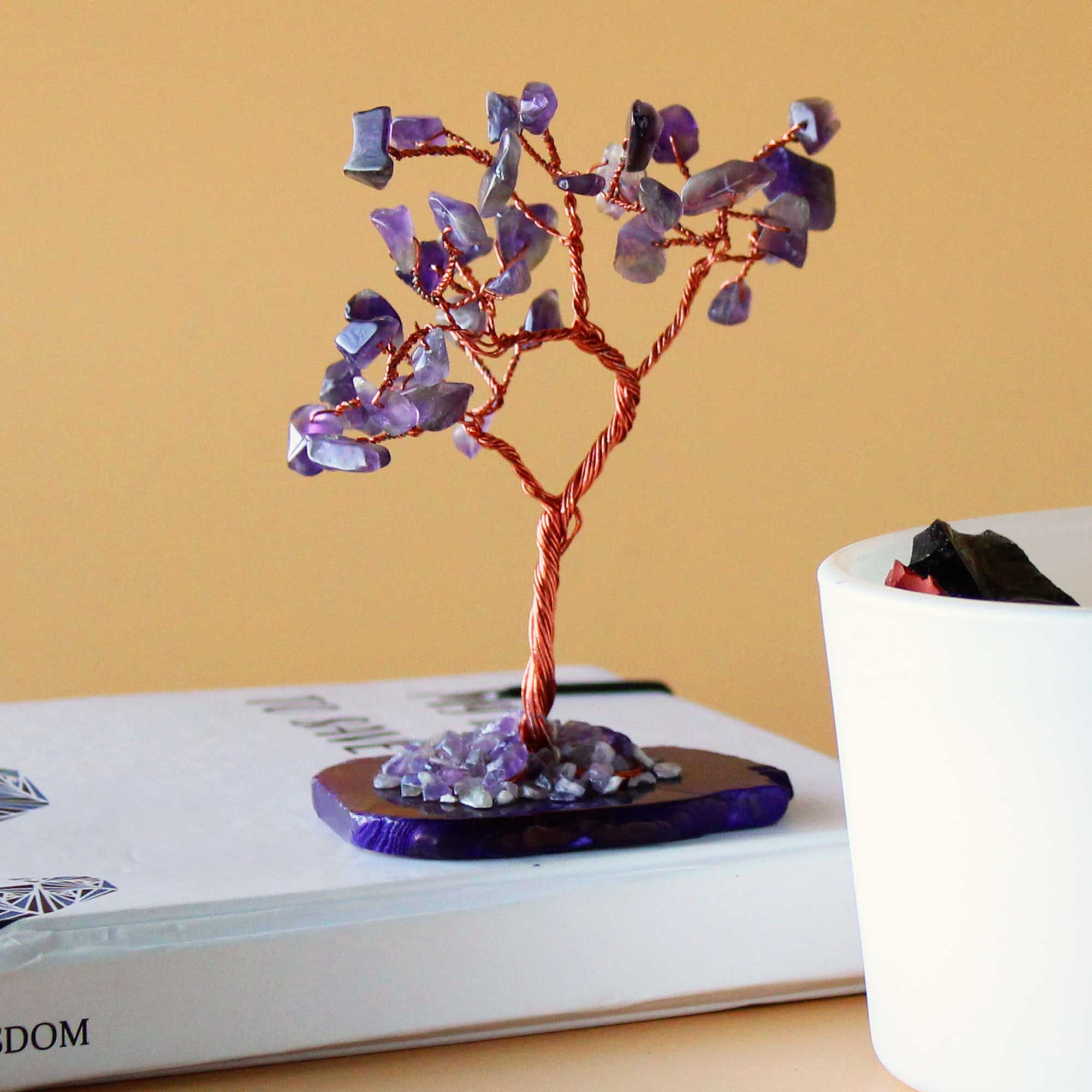 Gemstone Tree - Amethyst on Natural Agate Base