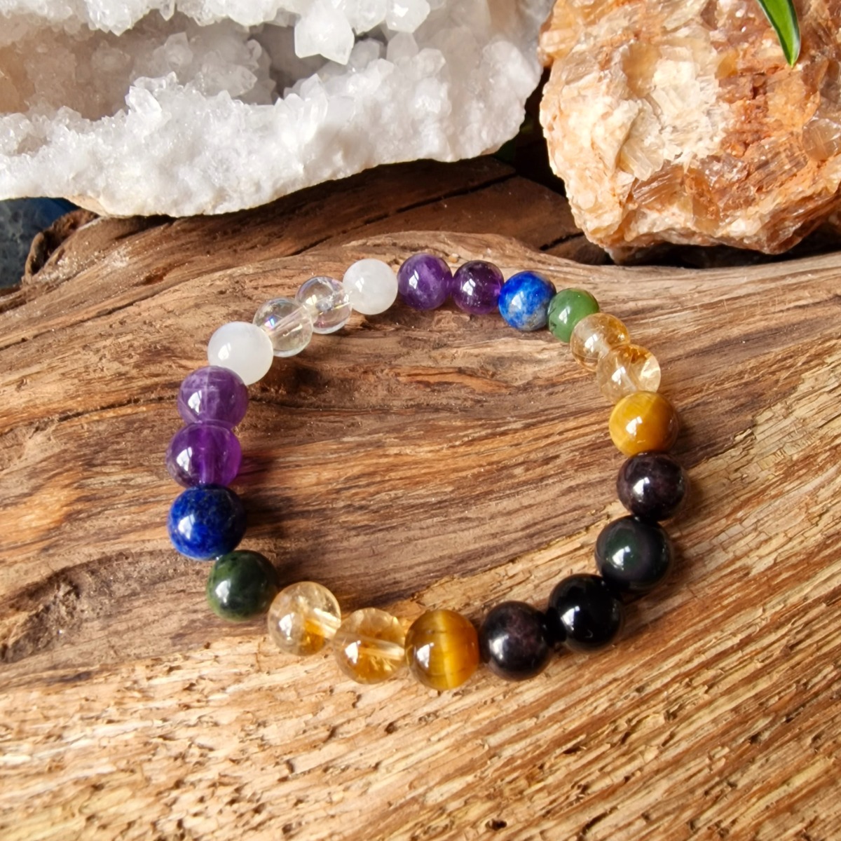 Chakra clearing bracelet made with natural high-quality crystal beads 