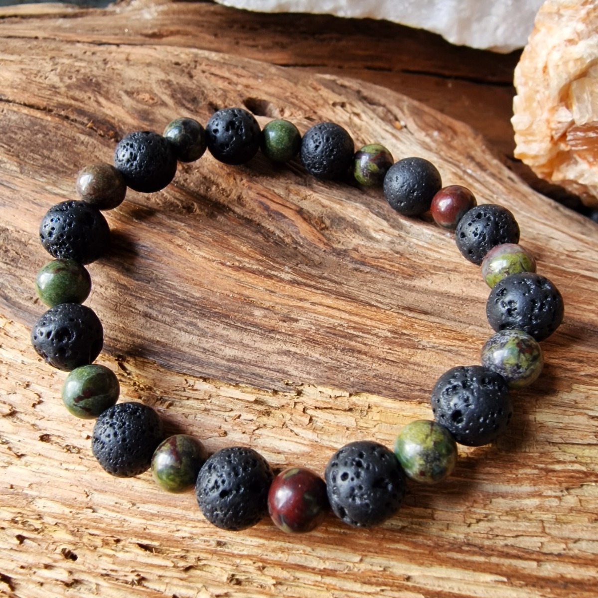 Purifying and Cleansing Diffuser Bracelet made with 8mm Lava stone and 6mm Dragon Stone 
