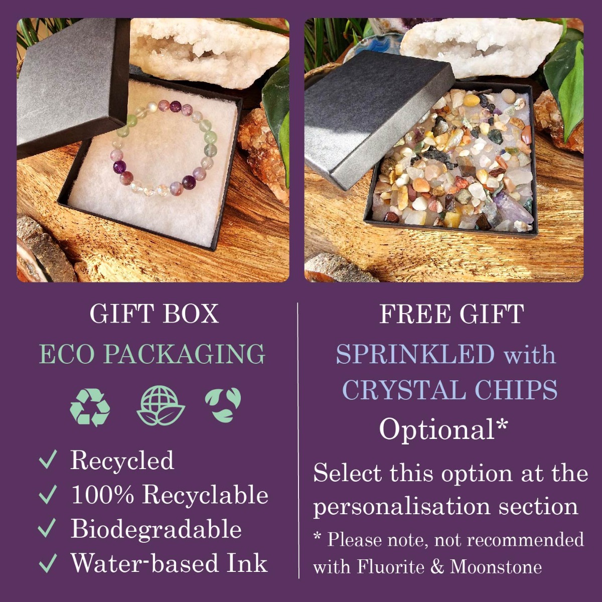 eco-friendly gift box with optional crystal confetti