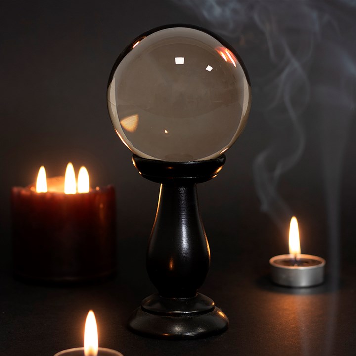 Small Smoky Quartz Crystal Ball on Stand